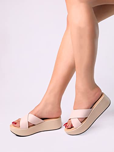 Image of MONROW Wedges for Women & Girls | Fancy & Stylish Wedges | Extra Cushioning & Comfortable, Fashionable, Light Weight, Fashion Wedges for Girls