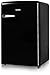 Domo Réfrigérateur Table top Bar Vintage | Look Rétro | Style année 50 | Classe A++ | Capacité 93L + 13L soit 106L | Charnière à droite (Noir)
