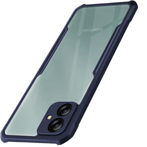 Image of TheGiftKart Shockproof Clear Back Cover Case for Samsung Galaxy M04 / F04 / A04e | 360 Degree Protection | Transparent Back Cover Case for Samsung M04 / F04 / A04e (PC & TPU, Blue Bumper)