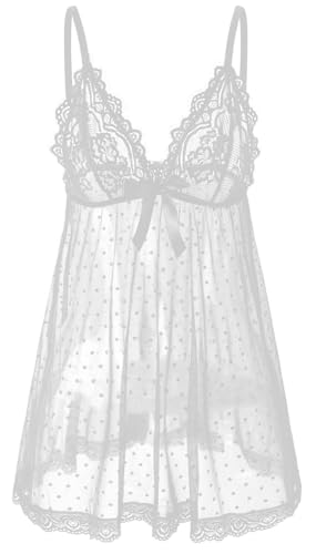 Sexy lingerie Lace Babydoll Chemise, Black, Women's Sleepwear S-5XL