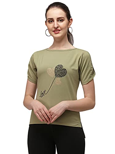 Image of DHRUVI TRENDZ Women's Regular Fit Tops | T Shirt for Women | Tops for Jeans for Women | Tops for Women | Western Tops for Women Stylish | T-Shirt for Women