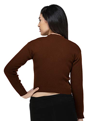 Image of Women Winter Wear V-Neck Full Sleeves Regular Fit Woollen Blouse