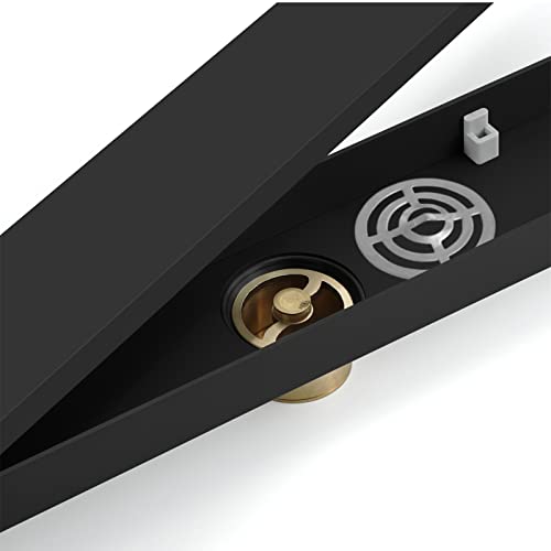 Caniveau de douche rectangulaire 80cm noir rigole évacuation eau - 8