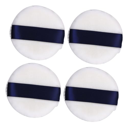 HAKIDZEL 4Pcs Soft Foundation Powder Puff with Ribbon Compact Loose Powder Applicator for Women Portable Makeup Tool for Finish for Home Travel Use