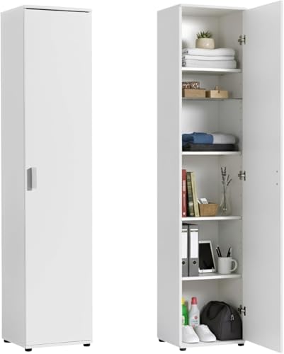 Home Collective Armoire étroite Multi-usages de 40 cm de Large avec 1 Porte & 4 étagères, Armoire Universelle pour Le ménage, l'entrée, Le Bureau ou la...