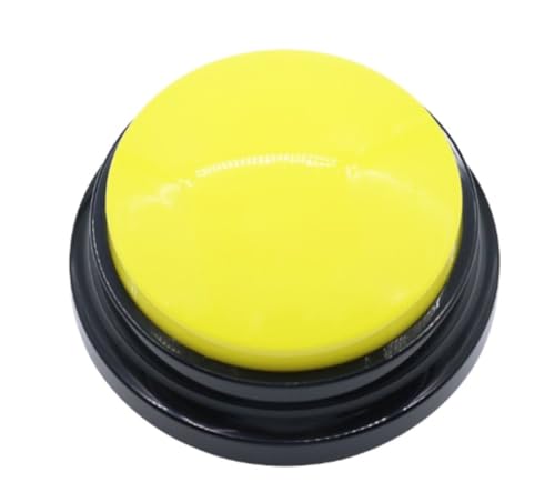 SIzlaho ペットコミュニケーションボタン 犬用スピーカー トレーニングサウンドおもちゃ 録音サウンドジェネレーター スクイーズボックス 使いやすく、教育、ノイズジェネレーター、2パック (イエロー)