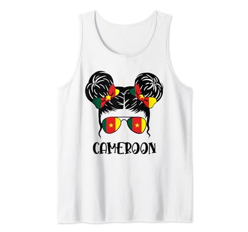 Camerunian Girl desordenado cabello camerún orgullo patriótico niños Camiseta sin Mangas
