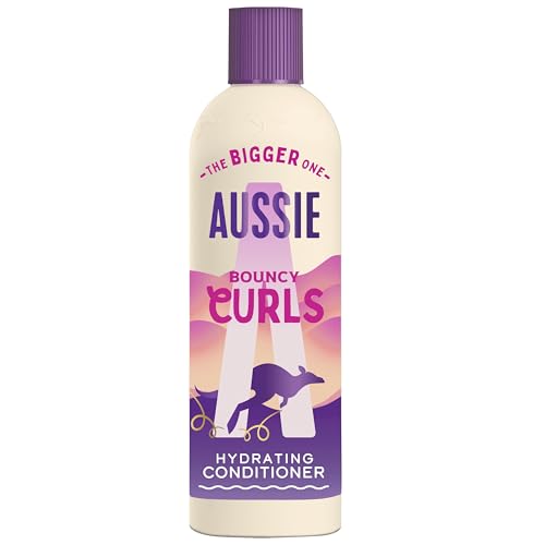 Aussie Bouncy Curls Hydrating Conditioner 400ml. For Stronger Hair. Perfect for Wavy Curly & Coily Hair. Infused with Castor Oil. Silicone-Free Vegan and Cruelty-Free