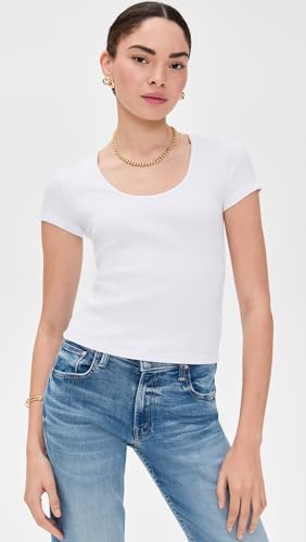 L'AGENCE Women's Brynlee Short Sleeve Scoop Neck Tee2