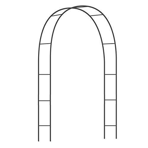 Gardman Botanical Easy Garden Arch R07707 Arbor Pergola Archway with Sweeping Decorative Vine 14.5' L x 55' W x 86.6' H, Black