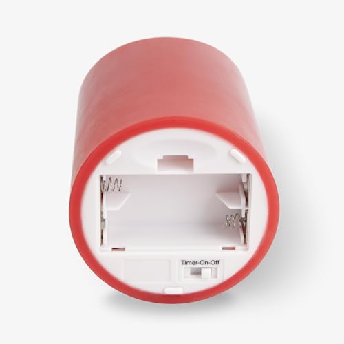 Image of Luminara Flameless LED Battery Operated Flickering Pillar Moving Flame Candles (True Red, 3 inch x 4.5 inch)