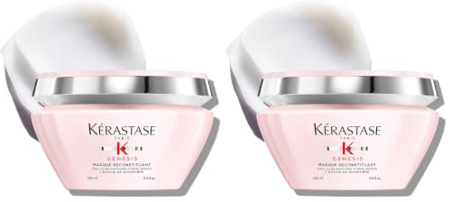Image of Kerastase Genesis Reconstituant Hair Mask for Hair Fall Control 200ml | Anti-Hair Fall Hair Mask | Infused with Ginger Root, Edelweiss Native Cells & Arginine (Pack of 2)