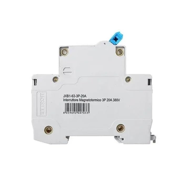 Interruptor Magnetotérmico Diferencial 3P+N 20A 30mA 380V-6KA, 4 Módulos DIN, Protección Contra Cortocircuitos Y Fugas, Con 5 Años De Garantía