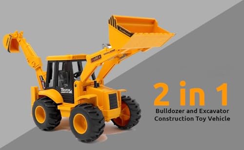Image of Jack Royal Bulldozer Friction Truck Construction Vehicle Friction 180 Rotatable Excavator Toy Big Wheel Heavy Duty Unbreakable Toy for Kids