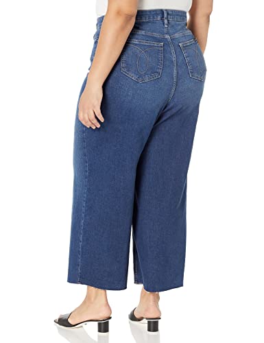 Calvin Klein Women's Plus Size Hi Rise Wide Leg Denim2