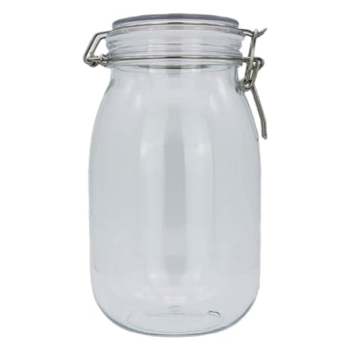 yanwuwa Tarro de almacenamiento ovalado con clip superior de 1650 ml, recipiente de gran capacidad para el hogar, cocina, restaurante, comedor