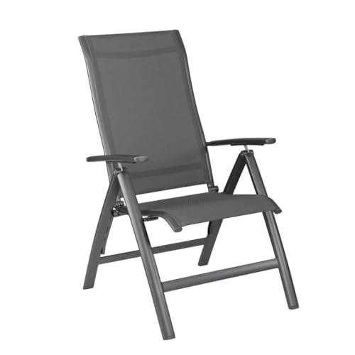 Kettler Legato Curve Multipositionssessel, anthrazit, Alu/Textilene, 0302301-7000, verstellbare Rückenlehne