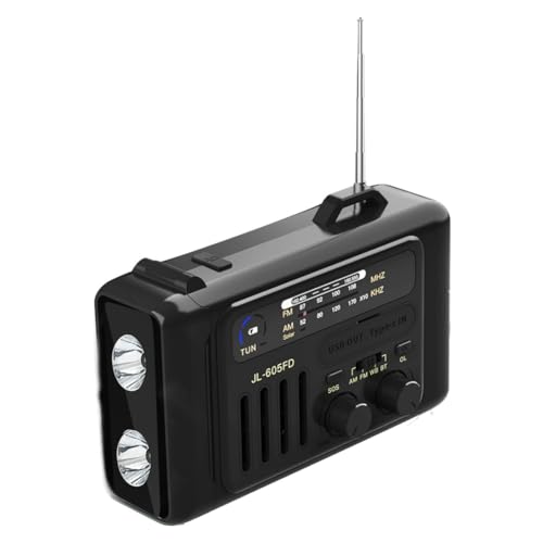 Radio solaire manivelle anti coupure de courant avec haut-parleur Bluetooth et lampe LED météo
