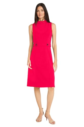 Image of Maggy London Women's Versatile Mock Neck Sleeveless A-line Dress for Women | Womens Dresses