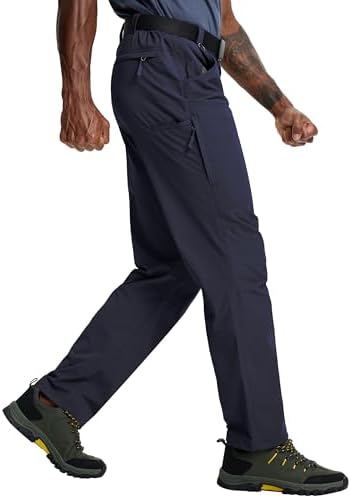 Work Pants for Men Waterproof Lightweight Nylon Cargo Flex EMT Pants Quick Dry Comfortable Summer Outdoor (Navy Blue, 40W*30L)
