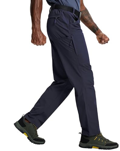 Image of Mens Hiking Pants Lightweight Cargo Work Tactical Nylon Stretch Waterproof Quick Dry Fishing Travel Outdoor 6 Pockets