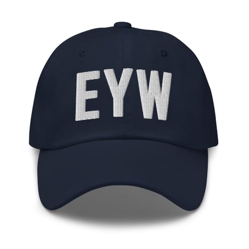 EYW Airport Code Hat Embroidered Dad Hat | White Thread
