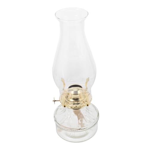 HAMPPLIES Lámpara Queroseno Retro con de Vidrio Transparente para Decoración Interior Iluminación de Emergencia Diseño Clásico para Mesa
