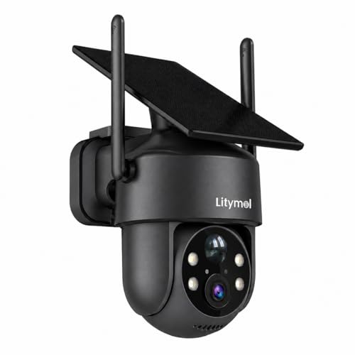 LITYMOL 3MP Solar Wireless Camera Outdoor, WiFi Security Cameras...
