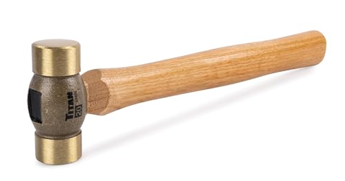 Titan 63420 20oz Double-Face Brass Hammer with Hickory Handle