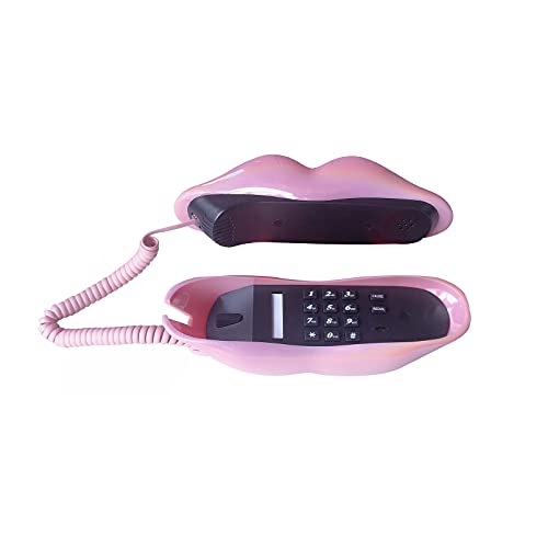 TelPal-Corded-Landline-Phones-for-Home-Funny-Novelty-Lip-Phone-Gift-Wired-Mouth-Telephone-Cartoon-Shaped-Real-Landline-Home-Office-Telephones-Furniture-Decor
