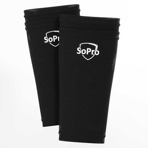 SoPro 1 Par de Sujetador de Espinilleras de Fútbol para Niños y Adultos - Sujeta Espinilleras, Calcetines para espinilleras, sujeta espinilleras Futbol niño, Funda espinilleras