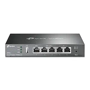 TP-Link ER605 (TL-R605) | Multi-WAN Wired Single_Band 1000 Mbps VPN Router | Up to 3 Gigabit WAN Ports | SPI Firewall SMB Router | Omada SDN Integrated | Load Balance | Lightning Protection