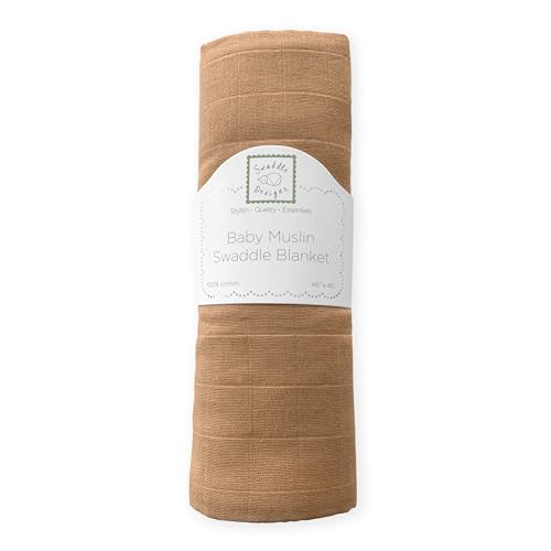 Image of SwaddleDesigns Cotton Muslin Swaddle Blanket, Receiving Blanket for Baby Boys & Girls, Best Registry Gift, 46x46 inches, Butterum