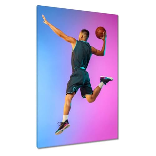 Peinture imprimée sur toile 80x120 cm Basketball Slam Dunk décoration murale salon