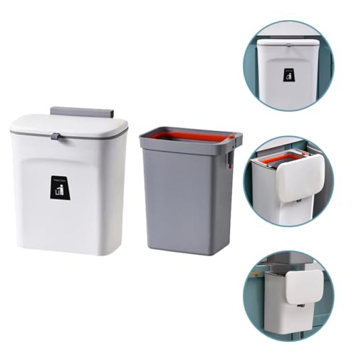 Papelera de cocina colgante Kichvoe 9L blanca miniatura 7