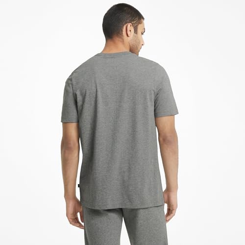 PUMA Herren Ess Logo Tee T shirt, Medium Gray Heather, M EU