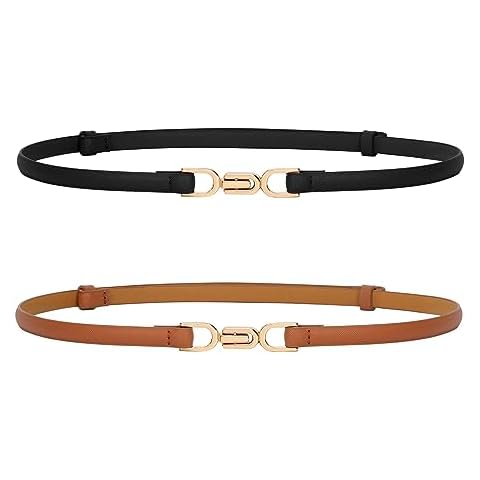 JASGOOD Women's Adjustable Skinny Leather Belt Cover