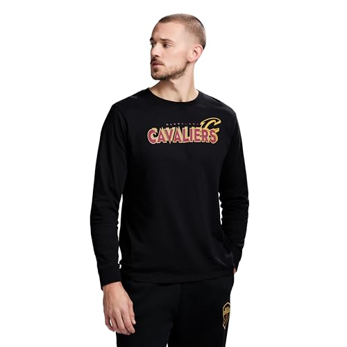 Game 7 x NBA Officially Licensed Men's Graphic Long Sleeve Lightweight Crew Neck Cotton T-Shirt, Cleveland Cavaliers, M, Black