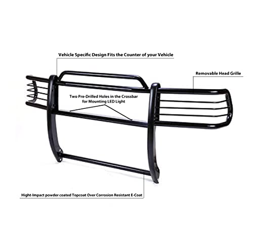 Image of Black Horse Grille brush Bumper Guard Modular Black Compatible with 2001-2003 Ford Explorer Sport|2001-2005 Ford Explorer Sport Trac-17FJ24MA