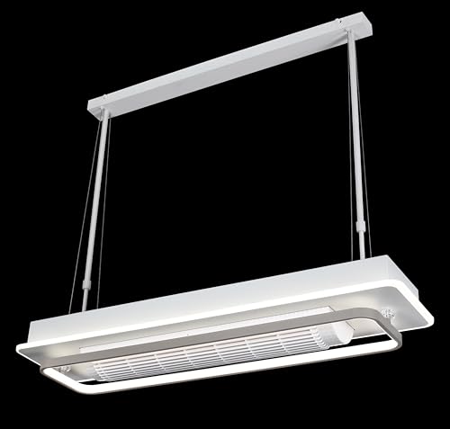 Image of Smartway 80 Watt Linear Paco Modern Ceiling Fan Chandelier BLDC Noiseless Motor + Auto Rotatable Blower Fan 3 Color Mode (Warm, Cold & Natural White) Stabilizing Dimming With Remote & App Control