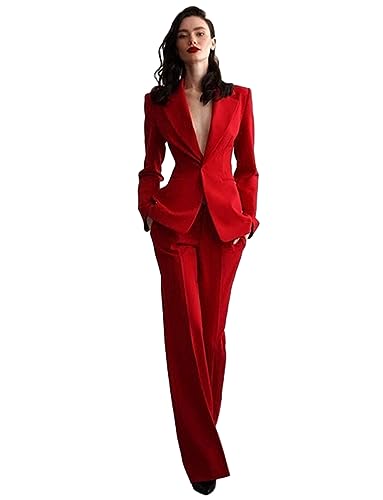 Yaflonjaa Mujeres Traje Fiesta Prom Empresas Casual Chaqueta&Pantalón Esmoquin