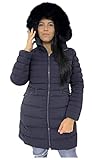 Peuterey SERIOLA ML 05 FUR PEUTEREY Seriola ML 05 FUR Daunenjacke Slim Blau mit Kapuze und Fell für Damen, blau, 40
