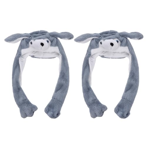 Chapeau en peluche animal oreilles mobiles déguisement mignon Noël enfant