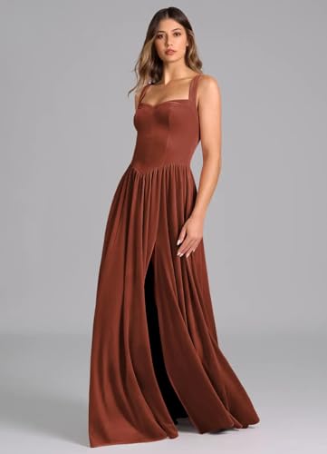 Corset Velvet Bridesmaid Dress 2025 with Slit A Line Maxi Formal Evening Dress KY1152