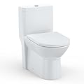 FinerFurnis One-Piece Toilet Elongated with Dual Flush 0.8/1.28 GPF, 16" Comfort Height, Soft-Close Seat, Durable Ceramic, Universal 12" Rough-In, Modern Design