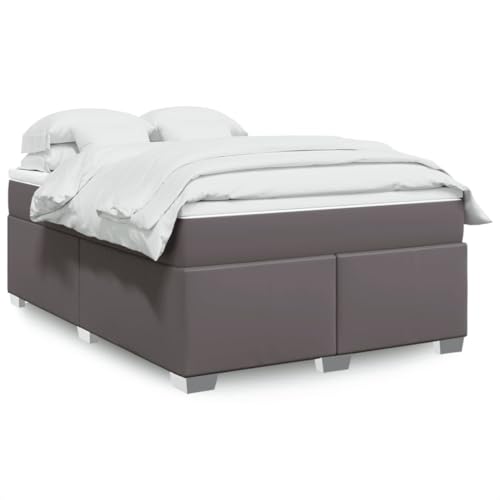 Generico Kangqiling3285219 - Cubrecanapé de muelles con colchón gris de 160 x 200 cm de piel sintética
