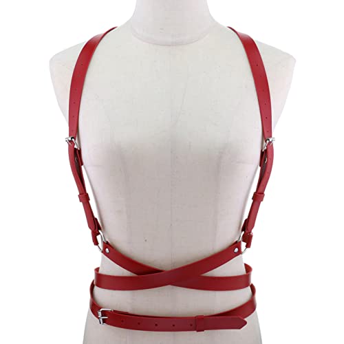 eYLun Women Leather Punk Waist Harness Belt4
