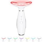 7 Color Neck Face Massager - Facial Massager Tool for Skin Care at Home, Vibrating Face Massager with Thermals, Galvanic Machines White