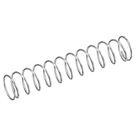 sourcing map 5 Stück Druckfeder, Edelstahl 304, 10mm Außendurchm. 0.7mm Drahtstärke, 9mm Komprimierte Länge,50mm freie Länge, 11.8N Tragfähigkeit, Silber Ton Cover