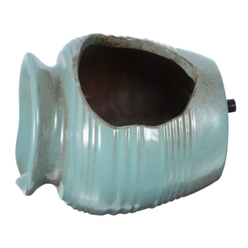 RORPOIR Water Fountain Decor Ceramic Flowing Water Pot Mini Waterfall Jar Home Decor Ideal for Balconies Gardens